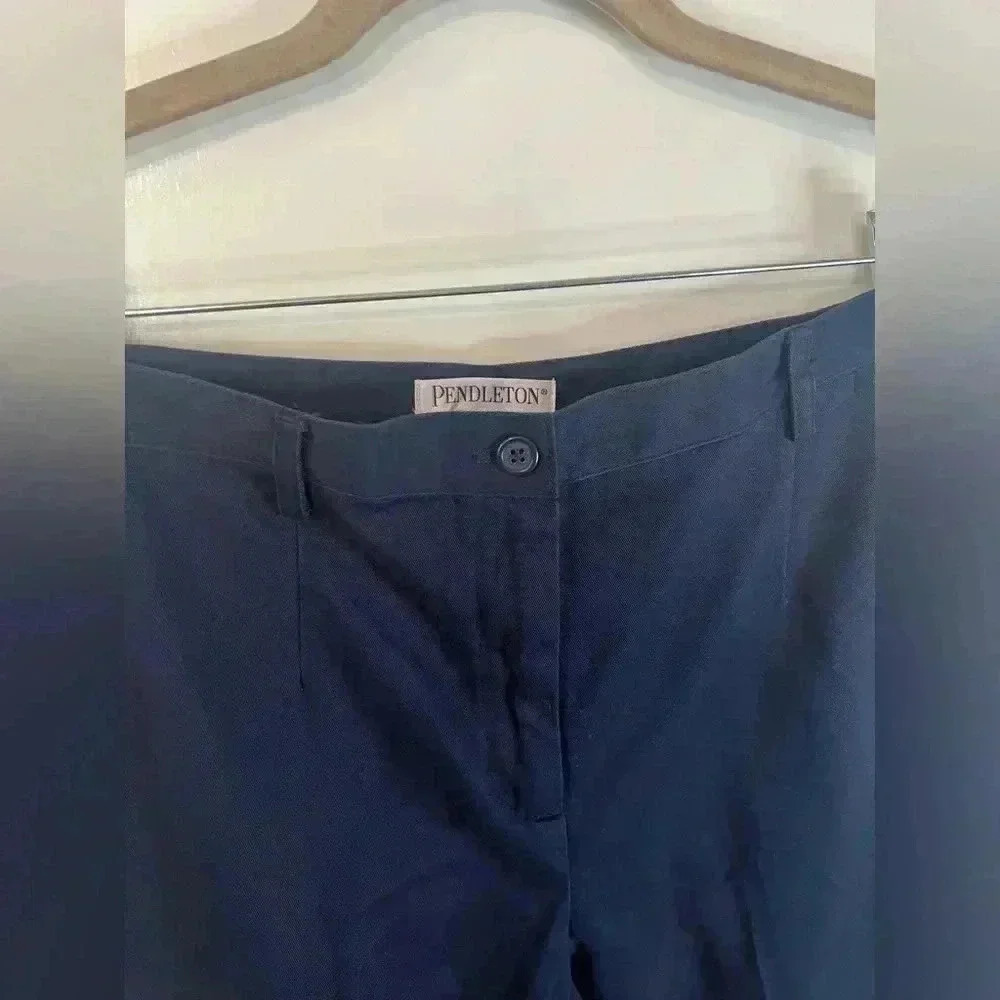 NWT Pendleton Women’s Navy Blue High-Rise Flat Straight Leg Dress Trousers Sz 10 - Picture 2 of 6
